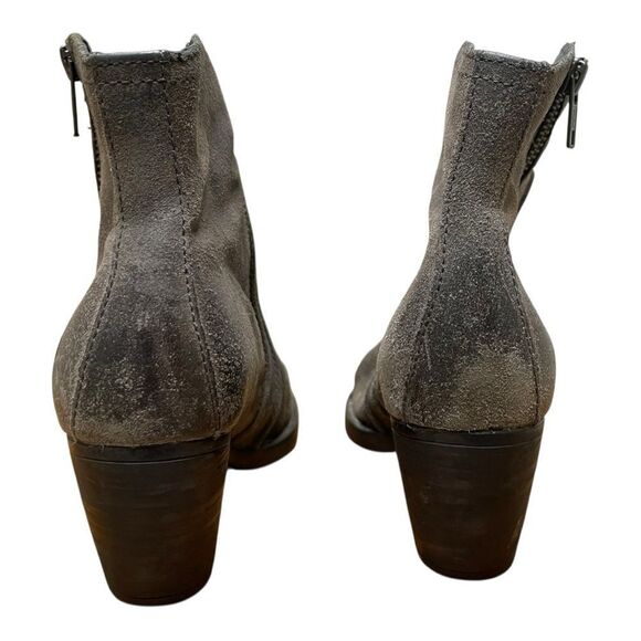 Born Leather Gray Ankle Boots Size 7 Size Zip Casual Short Heel - Picture 6 of 7